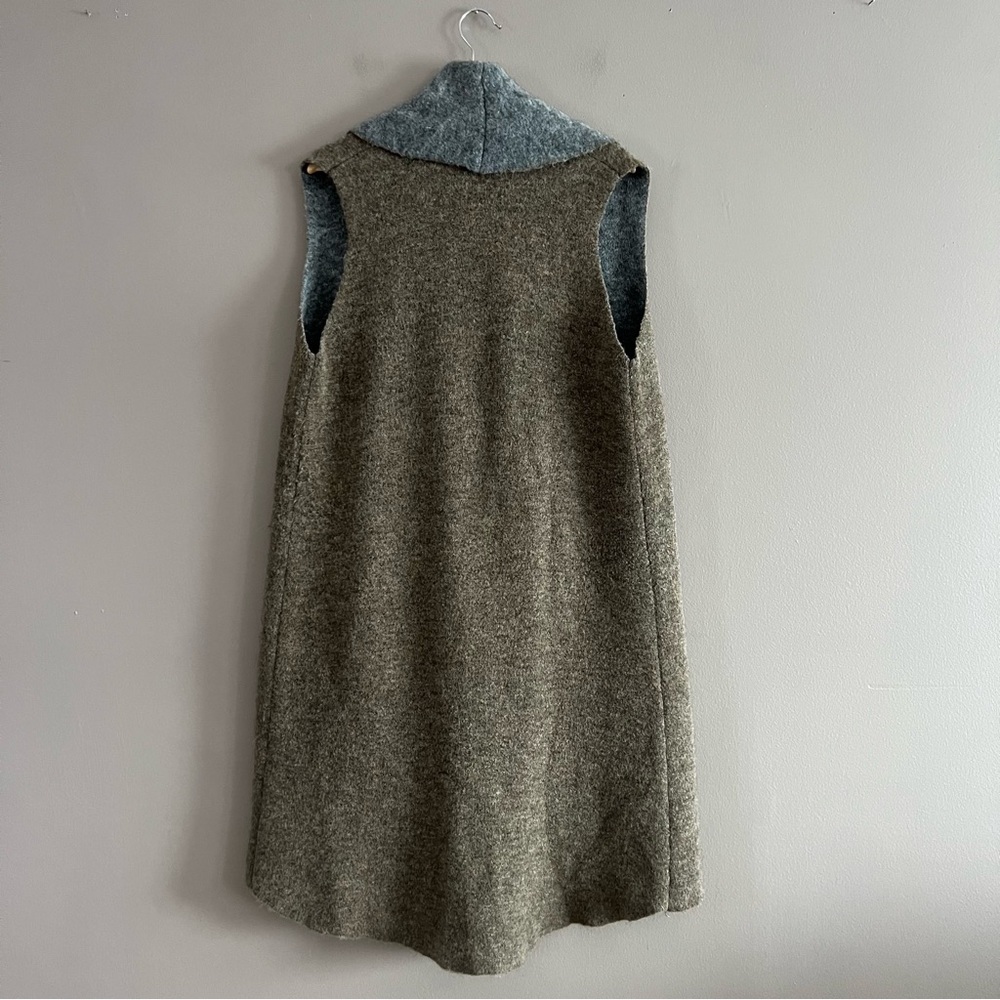 Anthropologie Moth Avalee Vest Open Front Sweater Duster Wool Blend Lagenlook ML - Picture 5 of 11